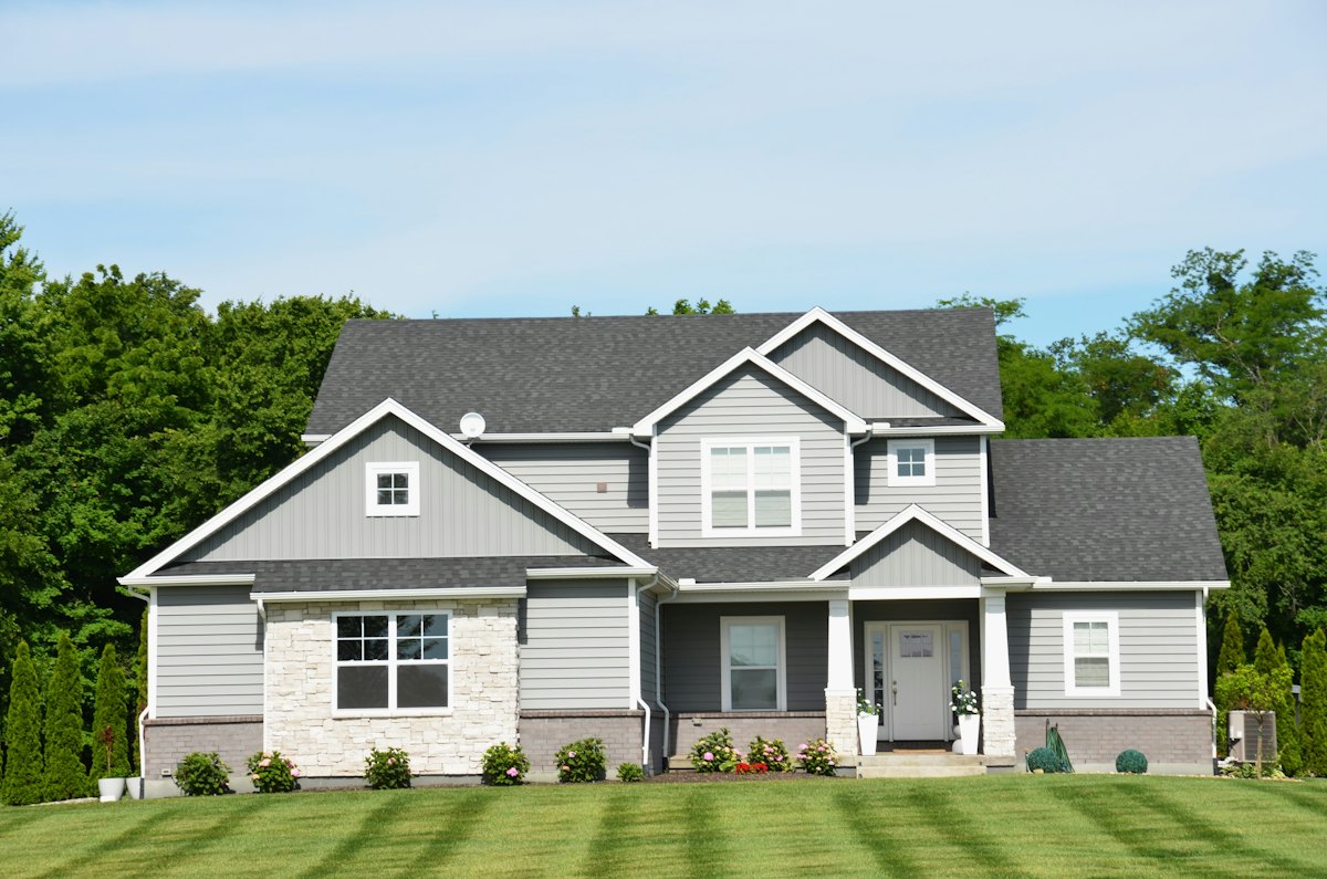 Suburban family home on a sunny street
